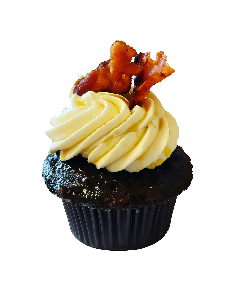 Chocolate Caramel with Bacon Cupcake